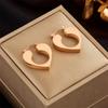 Gold Plated Heart Hoop Earrings Stainless Steel