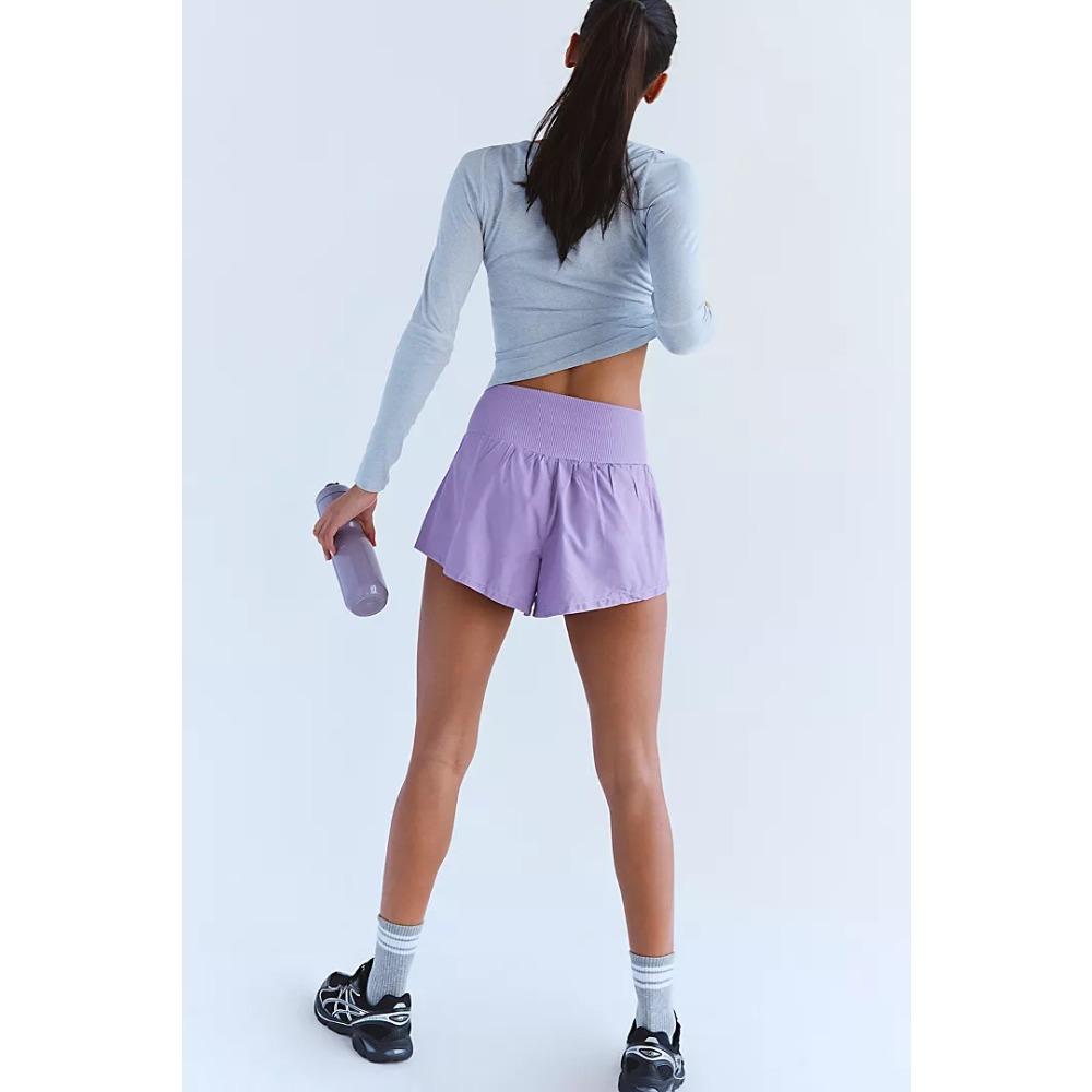 Women's Natural Waist Micro Elastic Knit Shorts Slim Sport Running Yoga Workout Hot Pants