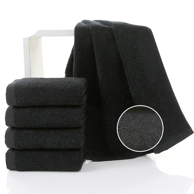 5 piece 100% Cotton Black Face Towel No Fading Bath Towels Large Men's Beach Towel for Hotel Corporate Gift DropShip Available