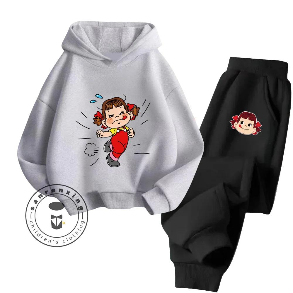 2025 Fujiya Cartoon Personalisiert Super Kawaii Fujiya Kleidung: Entzückend günstiges Hoodie-Set für Kinder für die Freizeit zu Hause und zum Spaß