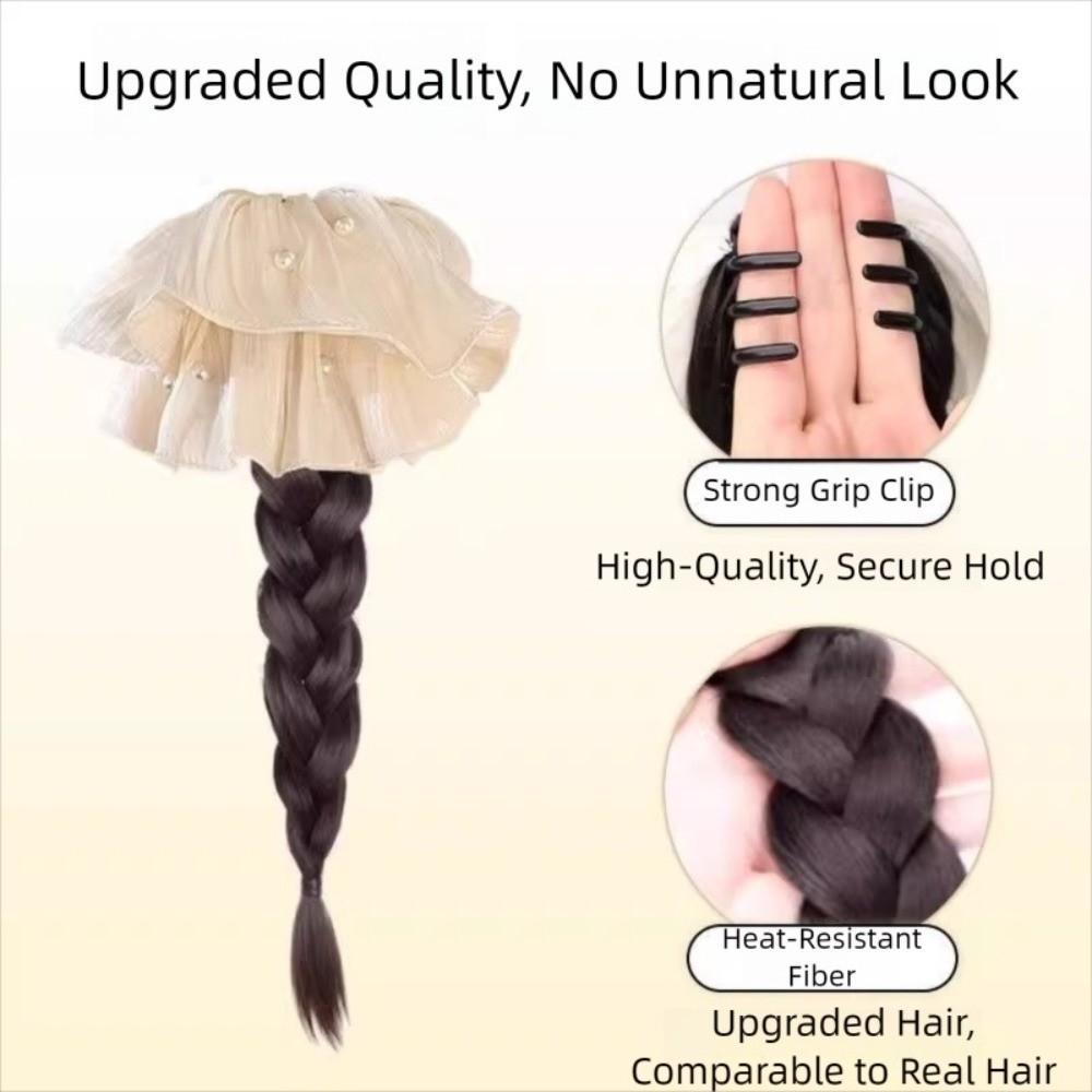 Lange Perlen Dickdarm Scrunchie Pferdeschwanz Haarschmuck Twist Zopf Perücke für Frauen Mädchen