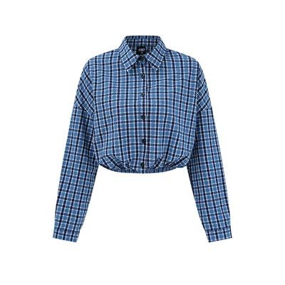 VAYLA New American Vintage Hot Girl Shirt Women's Casual Slim Fit Long Sleeve Collared Irt Versatile Plaid Shirt