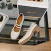 Fashion New Women Pumps Round Toe Shallow Slip on Loafers Ladies Patent Leather Thick Heel Casual Office Mary Jane Shoes