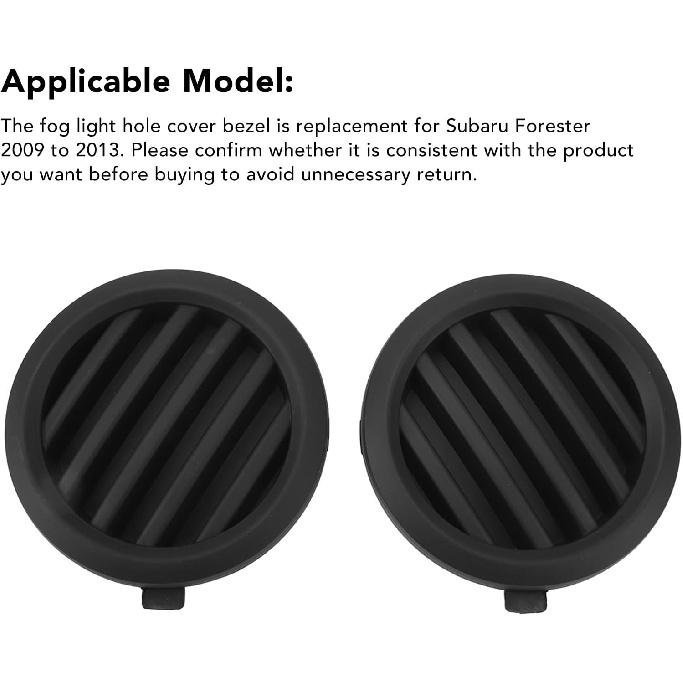 1 Pair Fog Light Cover Bezel Compatible with Subaru Forester 2009-2013, Front Left & Right Side Fog Light Lamp Trim Cover 57731SC020, 57731SC030