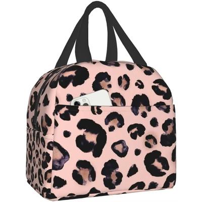Lunch Bag for Women Leopard Print Cheetah Lunch Box Cooler Tote for Adult Kids Work Office School Picnic Reusable