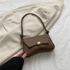 Simple Vintage Style Crossbody Bag Lightweight PU Leather Lady's Handbag Waterproof Solid Color Flap Satchels Holiday Gifts