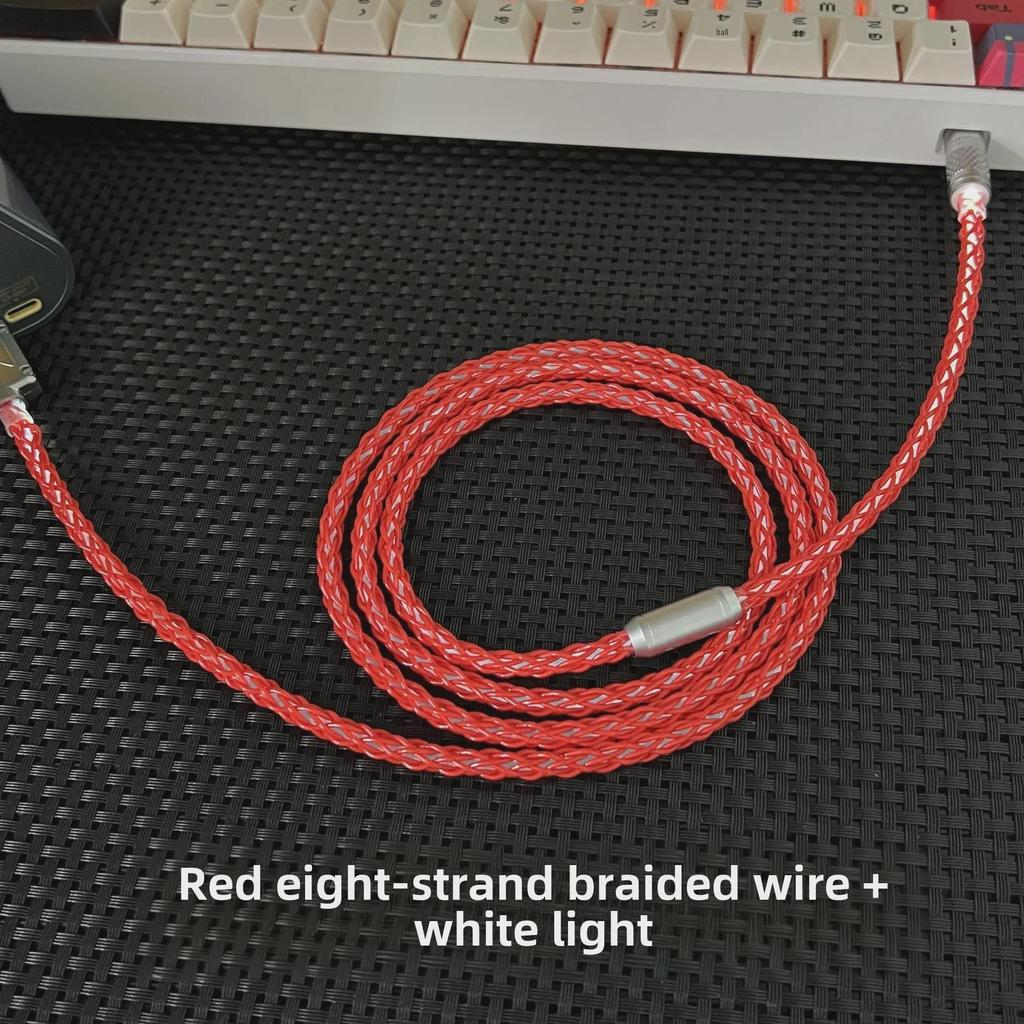 Benutzerdefiniertes DIY Handgefertigtes USB-C Weißlicht Magnetisches Mechanisches Tastatur Ladekabel für 8K Gaming
