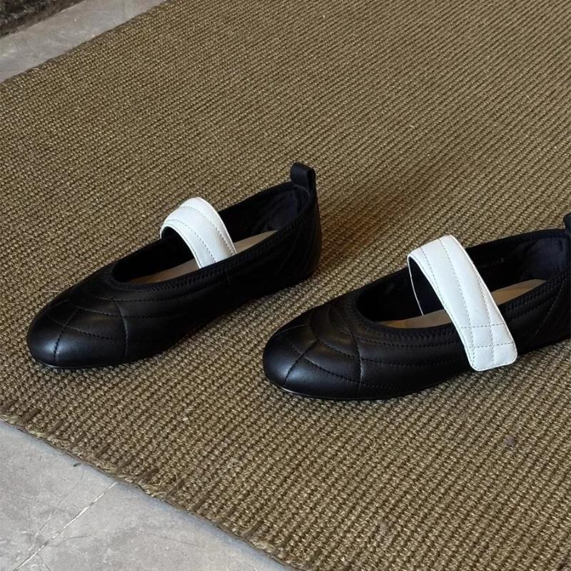 Fashion Sheepskin Version Mary Janes Women's Low Cut Round Toe Casual Sporty Shoes Rubber Upgraded Comfortable Insoles Fashionable