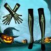 Halloween Skeleton Knees High Socks Skeleton Gloves Luminous Stocking Socks Halloween Cosplay Accessories