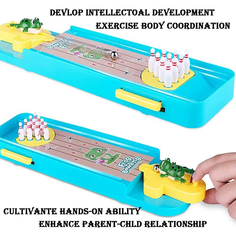 Non-Toxic Frog Bowling Children'S Toy Party Table Interactive Sport Games Educational Kids Gifts Cartoon Mini Bowling Set Toys Table Game