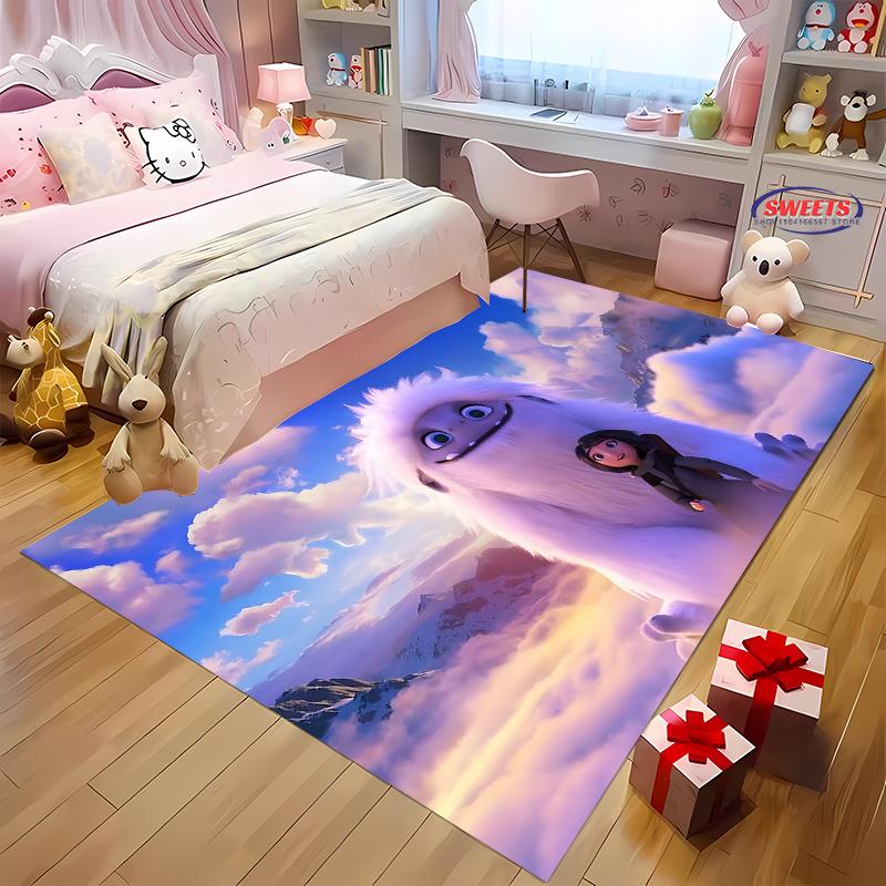 15 Sizes A-Abominable Burnish and Yi Cartoon Print Rug Mat for Living Room Bedroom Game Room Entrance Hall Home Art Decor Rugs