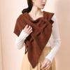 Neuer gestrickter Wollschal mit perforiertem Dreieckstuch-Überzug Kaschmirschal Dick Warm Halswärmer Damen Cape Umhang Poncho