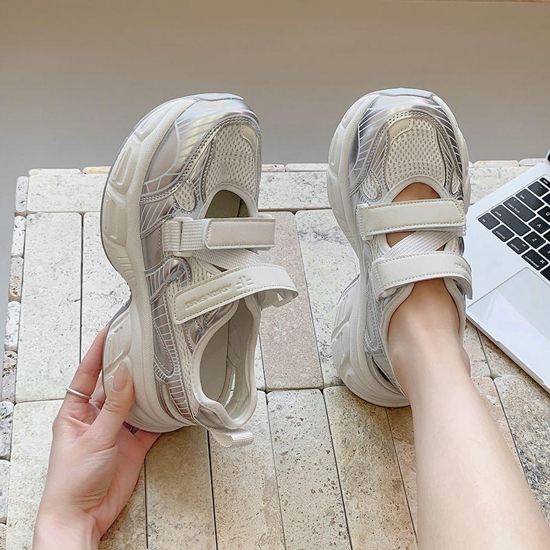 Baotou sports Velcro platform sandals women's summer new versatile dad shoes hollow breathable casual shoes