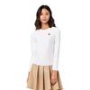 Fila Tennis Simple Classic Casual Slim Fit Knitted Long Sleeve T-Shirt Women Tops Jade-White A11W543206FWT