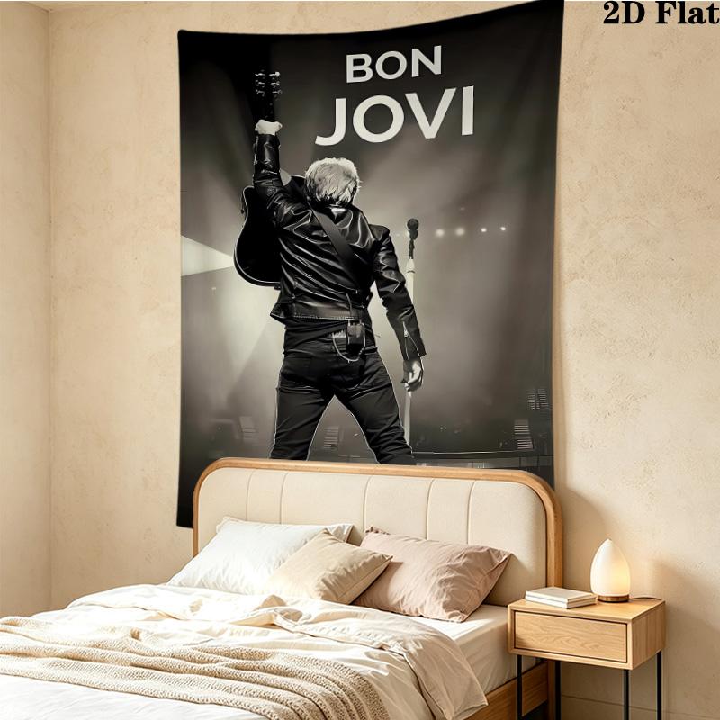 John Francis Bongiovi Jr Wall Tapestry Aesthetic Wall Hanging Printed Fabric Blanket Decorative Tapestries For Bedroom Living Room Home Decor