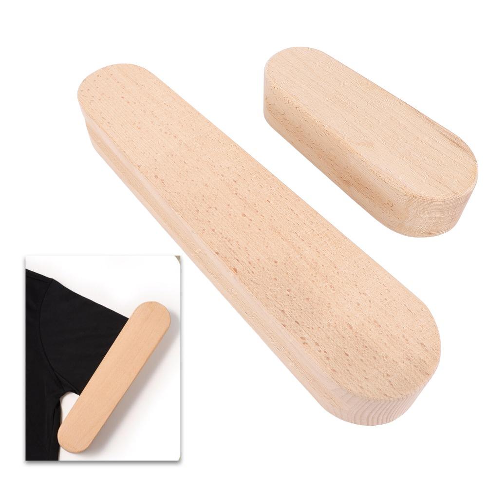 2Pcs Double Side Grooved Sewing Press Block Solid Heavy Wood Seam Presser Clothes Tailoring