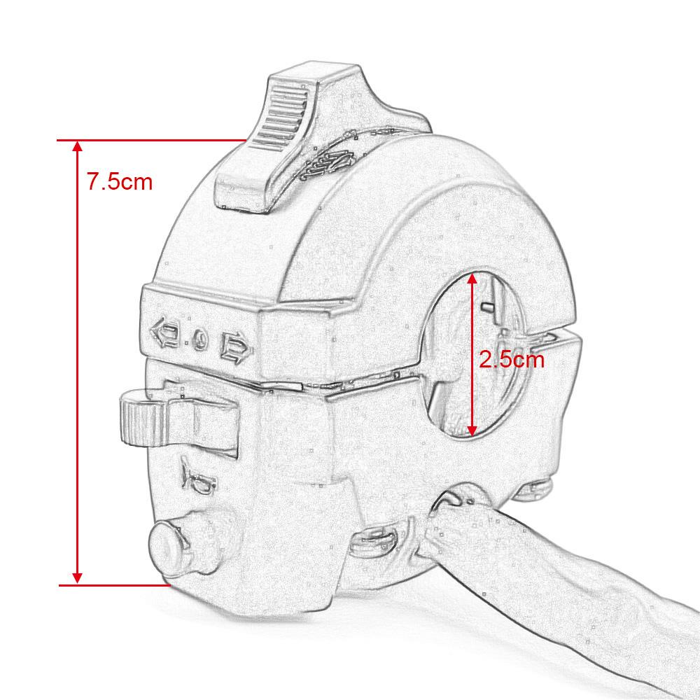 22–25 cm Universal-Motorrad-Lichtschalter, Hi/Lo-Beam, Motorradzubehör, Aluminium-Lenkerschalter für Motorrad, Straße