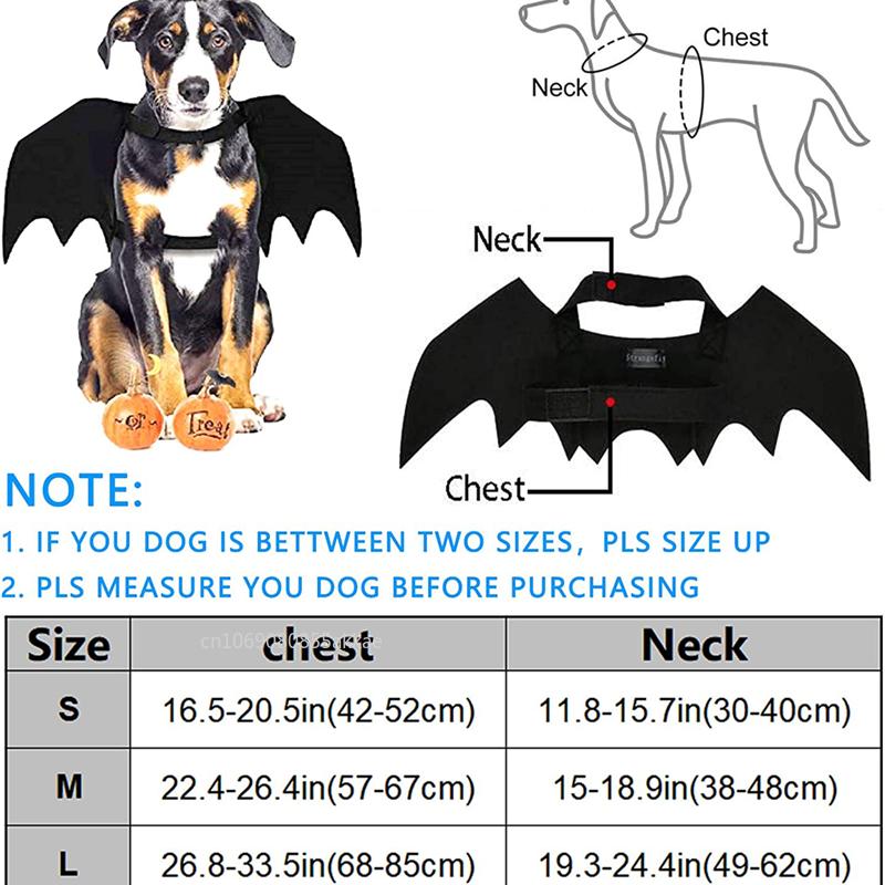 Halloween Bat Wings Dog Cat Cute Costume Party Dress Funny Cool Puppy Kitten Apparel Cosplay Prop with Traction Rope Fixing Hole