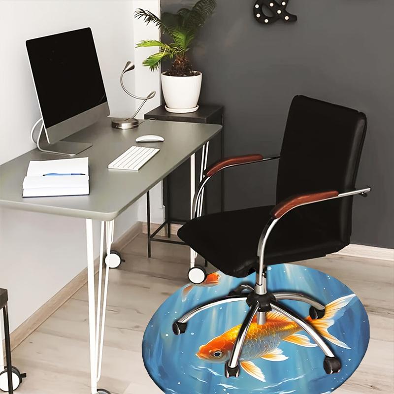 

1pc Office Carpet Chair Mats Goldfish Swimming in Water Perfect for Decorating Office Chairss, Or Bedrooms.YDT486 80cm by 80cm