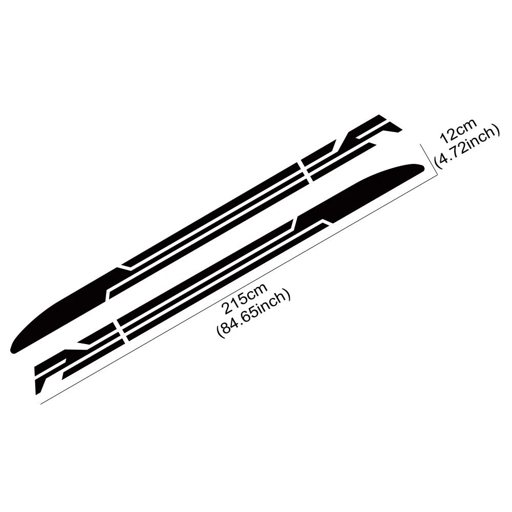 2PCS Racing Sports Style Stripe Car  Body Side Sticker Rocket Graphics Decal Pickup Auto Modified Decoration Sticker Accessories