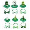 Dog Top Hat Collar Holiday Shamrocks for Small Medium Girl Dogs Cats Dog Collar Necklaces Kerchief Costumes