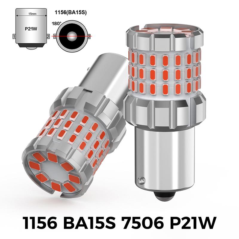 BMTxms 2PCS Strobe Flash W21/5W P21/5W T20 P27/5W P21W LED Brake Lights Super Red 7443 1157 BAY15D T25 3157 1156 BA15S Stop Lamp Strobe Flash Red
