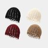 Spring and Summer Handmade Crochet Hollow Beanie Hat Women's Knitted Hats Lady 's Solid Skullies & Beanies