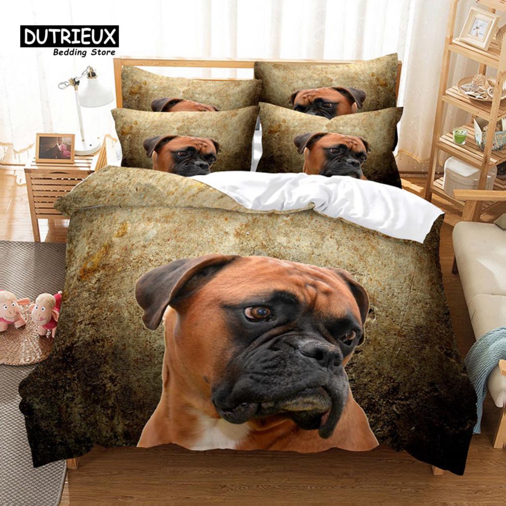 Warm Modern Puppy 3Pcs Soft Comfortable Breathable For Bedroom Guest Room Decor Quilt