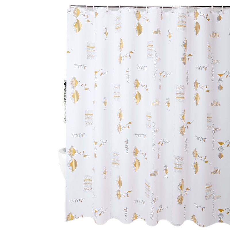 Shower Curtains Painting Print Peva White Bathroom Curtain Waterproof Mildew Proof Modern Style With Hooks For Toilet 200Cm