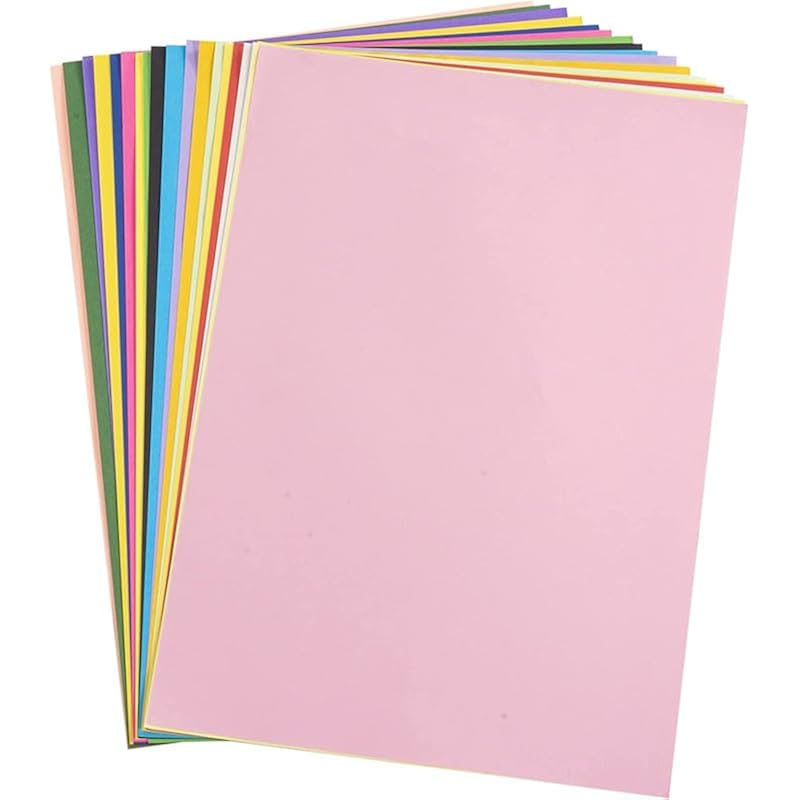 Eclet 40 Pcs Color A4 Medium Size Sheets (10 Sheets Each Color) Art And Craft Paper Double Sided Colored Set 80