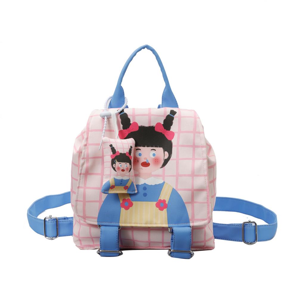 Schoolbag1011 Japanese cartoon illustration large-capacity spring outing backpack Mori high-value girls lightweight casual backpack