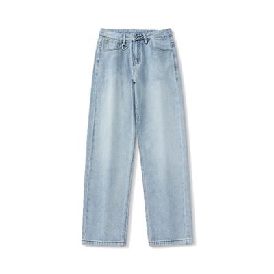 New Spring and Summer Japanese Loose Straight Light Blue Jeans for Men Versatile Jeans