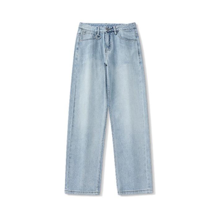 

Новые весенне-летние японские джинсы свободного прямого кроя светло-голубого цвета для мужчин, универсальные джинсы 40 синий