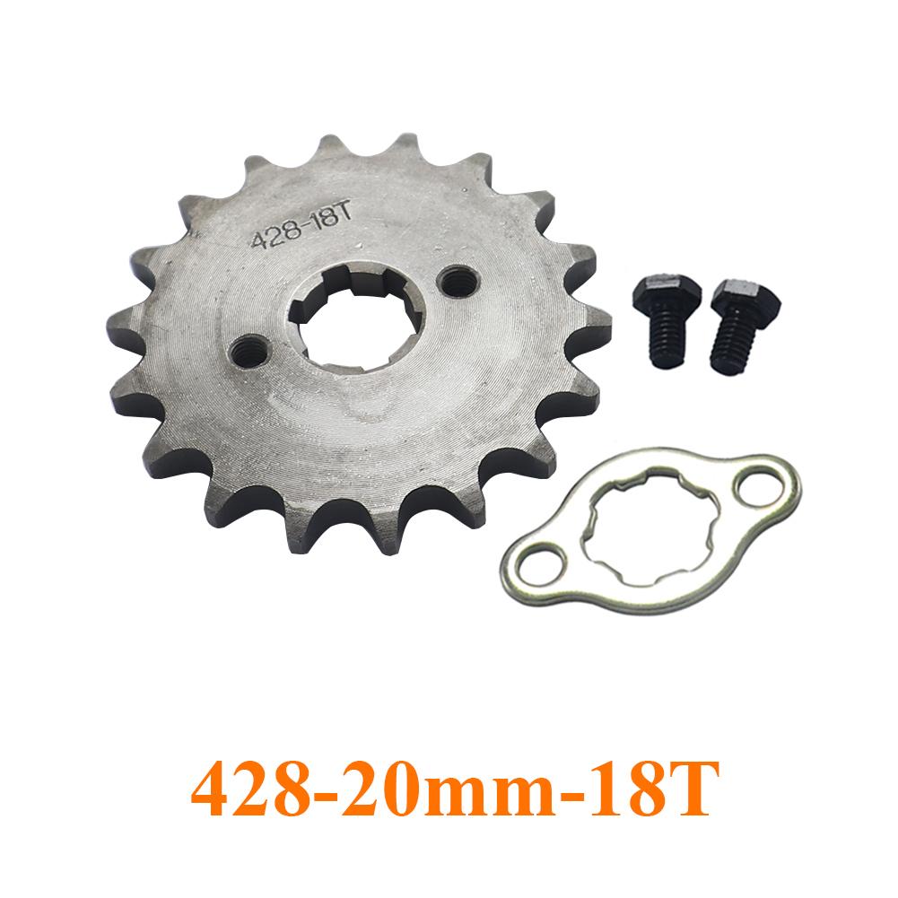 Front Engine 428# 10T 11T 12T 13T 14T 15T 16T 17T 18T 19T Teeth 20mm Chain Sprocket With Retainer Plate Locker For KAYO BSE SSR