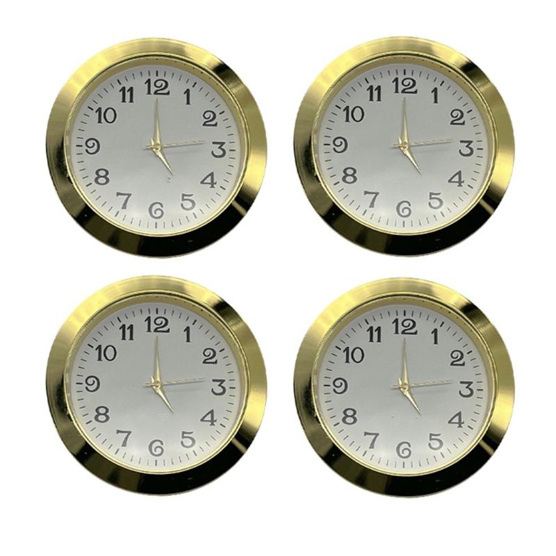 Pack of 4 55mm Quartzs Clock Component Insert with Arabic and Roman Numerals for DIY Projects Clock Making Supplies