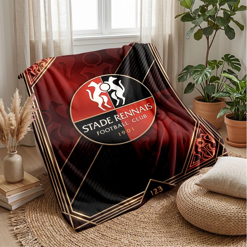 Stade Rennais FC Soft Flannel Fleece Blanket Lightweight Cozy Warm Throw Blanket For Sofa Bed Home Decor