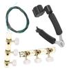 3?in?1 Guitar Tool Set Black Instrument Accessory with Gold Plated Machine Heads for Repairing