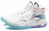 LiNing Yushuai XV Cushioning Anti-Slip And Wear-Resistant Coverage Support Mid-Top Basketball Shoes White Blue Purple ABAR043-1