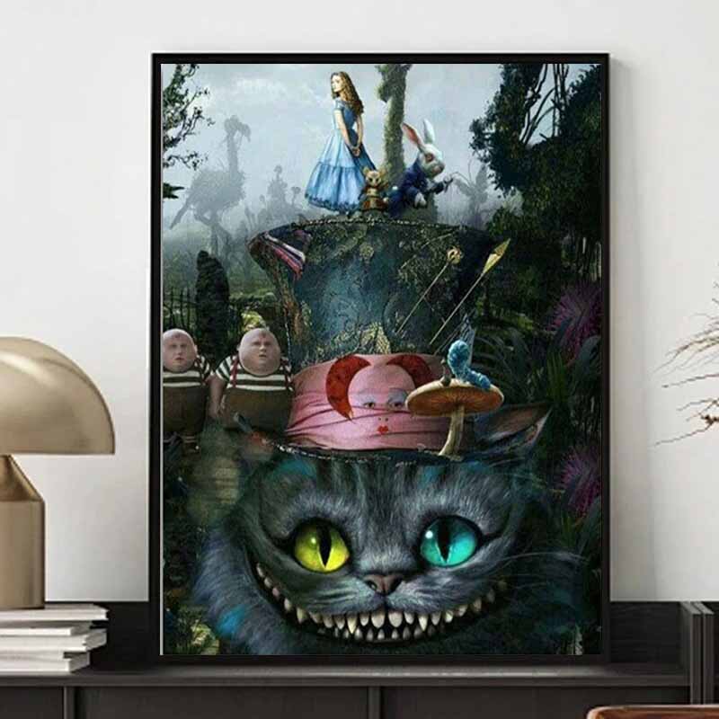 Disney Diamond Painting Alice in Wonderland Fantasy Group Portrait Illustration 5D Diamond Painting Art Embroidery Cross Stitch Room Decoration