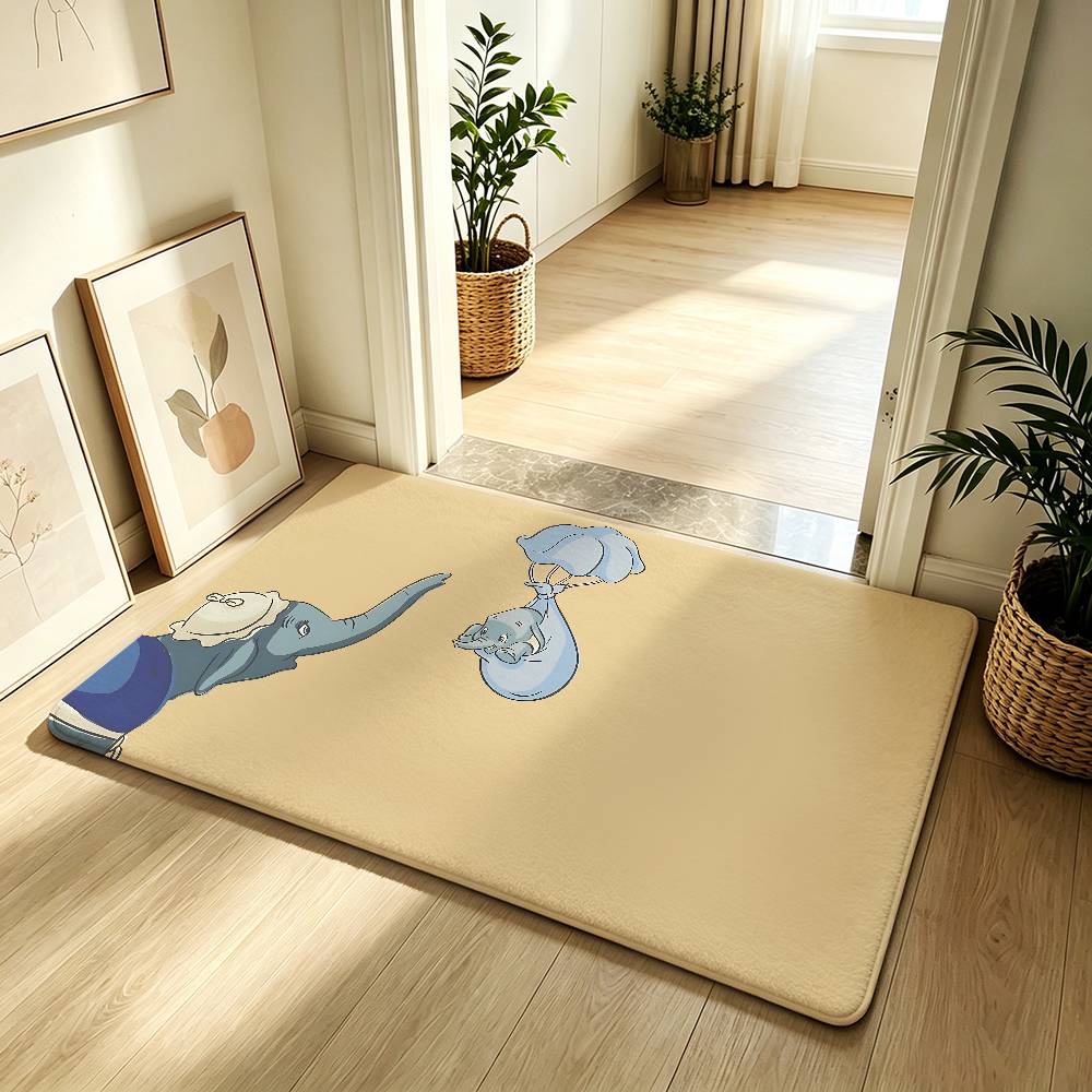 Cute Cartoon D-dumbo Classic Carpet Bathroom Anti-slip Mat Door Mat Home Decoration Mat Entrance Door Mat Scratch-resistant