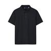 Blue Solid Loose Knit Short Sleeve Polo Shirt Men Tops F11M622120F-BK