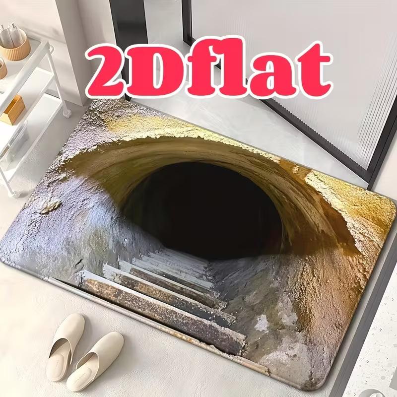 MELLON 3D Optical Illusion Non-Slip Doormat Welcome Mat Bathroom Living Room Kitchen Absorbent Floor Mat Home Decor