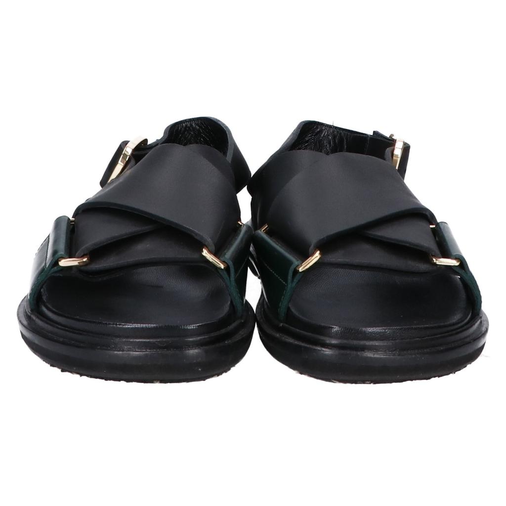 Marni FBMS015701 P3614 Fußbett Leder Kreuzriemen Sandalen/ Schuhe 35 schwarz Gebraucht