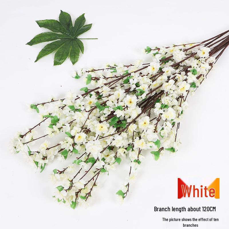 Artificial Cherry and Peach Blossom Branches for Indoor/Outdoor Decoration, Wedding Decor, Pear Flowers, Faux Silk Ceiling Rattan