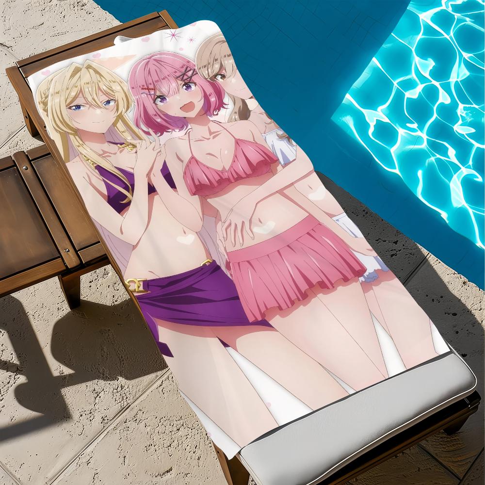 W-watanare Renako anime Amaori Ajisai Sena Towel Beach Quick Dry Soft Pool Towels Gift for Travel Gym Shower Camping sports W40*H60(CM)