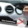 Jimen Compatible with Ford Mustang 2015-2023, 3PCS Center Console Dash AC Vent Cover Trim Ring (Carbon Fiber)