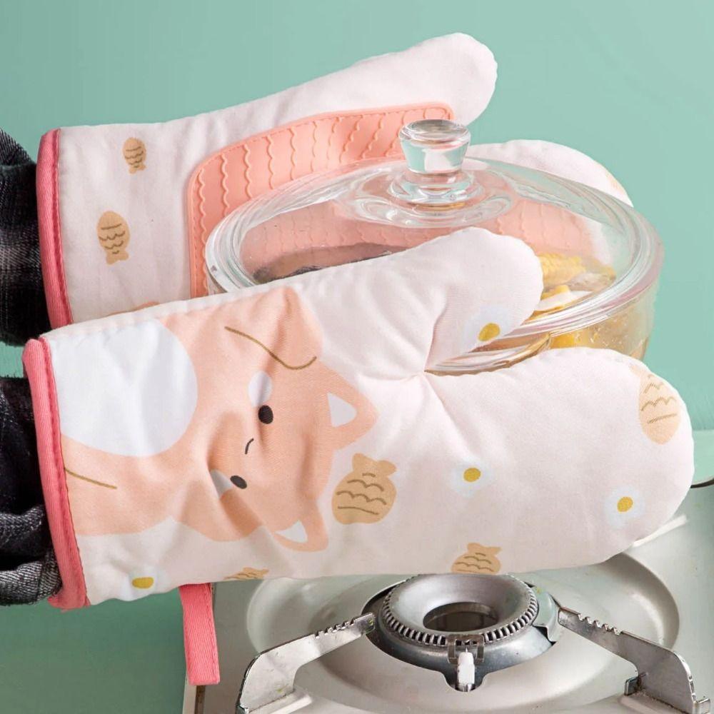 

1 Pair Anti-scalding Microwave Oven Gloves Heat Resistant Oven Gloves Barbecue