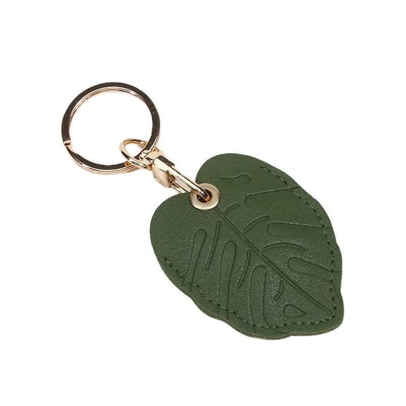 Useful PU Leather For Airtag Protective Sleeve Access Control Card Cover With Keychain Cartoon Leaf Badge Card Holders