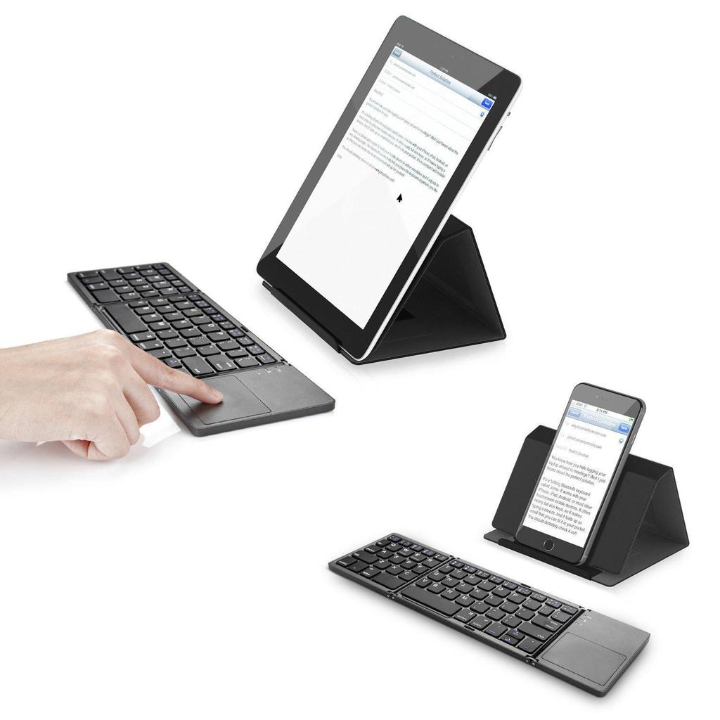 B033 Foldable Bluetooth Keyboard with Touchpad for Phones, Tablets, Laptops