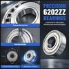 6pcs 6202ZZ Deep Groove Ball Bearings 15 x 35 x 11mm Double Shielded Bearings  For Industrial Use